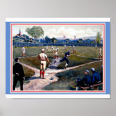 Baseball Game 1800 Louis Prang & Co. Art copy Poster (Voorkant)
