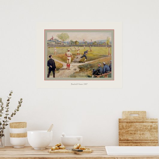 Baseball Game 1887 Poster (Keuken)