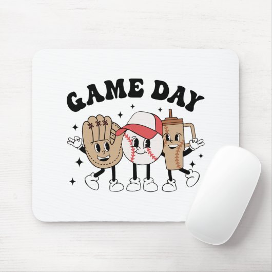 Baseball Game Dag  Moederdag Vrouwen Mannen Ki Muismat (Met muis)