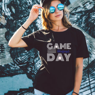 Baseball Game Day aangepaste mascotte en nummer T- T-shirt