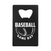 Baseball Game Day Creditkaart Flessenopener (Voorkant)