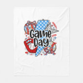 Baseball Game Day Retro Tis The Season Checkered Fleece Deken (Voorkant)
