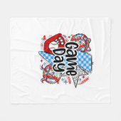 Baseball Game Day Retro Tis The Season Checkered Fleece Deken (Voorkant (Horizontaal))