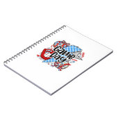 Baseball Game Day Retro Tis The Season Checkered Notitieboek (Linkerzijde)