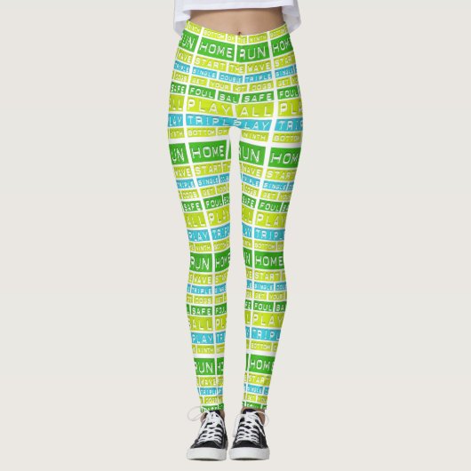 Baseball Game Home Run Handgemaakte yogabroek Legg Leggings (Voorkant)