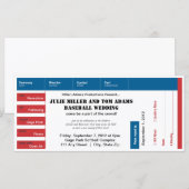 Baseball Game Ticket Wedding Invite (Voorkant / Achterkant)