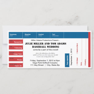 Baseball Game Ticket Wedding Invite