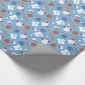 Baseball-garens met groot patroonpapier cadeaupapier (Hoek)