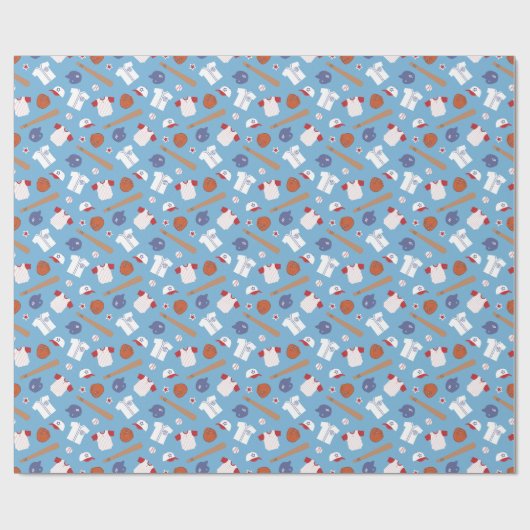 Baseball-garens met groot patroonpapier cadeaupapier (Vlak)