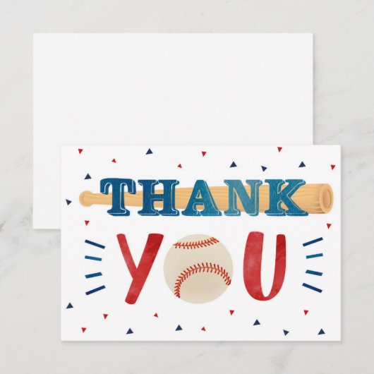 Baseball Geachte verjaardag Dank u wel kaarten (Voorkant / Achterkant)