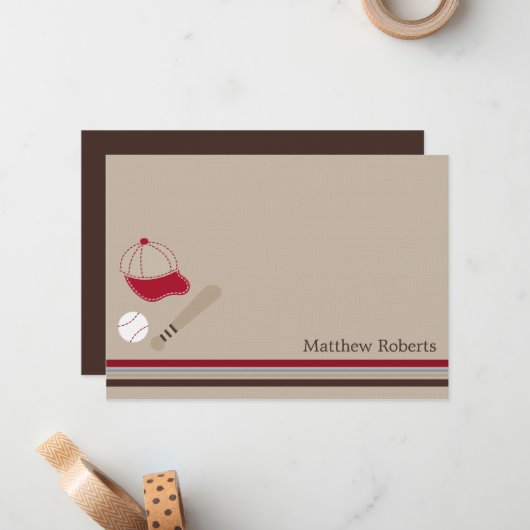 Baseball Gears Flat Hartelijk dank, briefkaarten (Voorkant / Achterkant in situ)