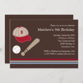 Baseball Gears - uitnodiging van de Birthday Party (Voorkant / Achterkant)
