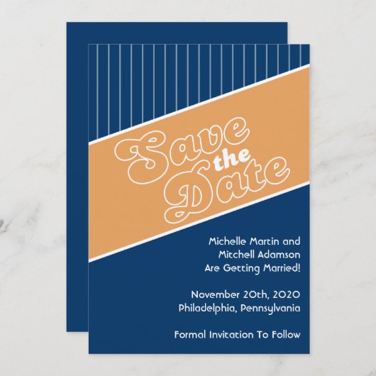 Baseball geïnspireerd om de datum op te slaan (Ora Kaart (Voorkant / Achterkant)