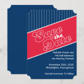 Baseball geïnspireerd om de datum op te slaan (roo kaart (Voorkant / Achterkant)