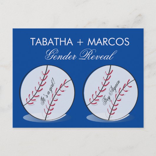 Baseball Gender onthullen de dikke kraakkaarten Aankondigingskaart (Voorkant)