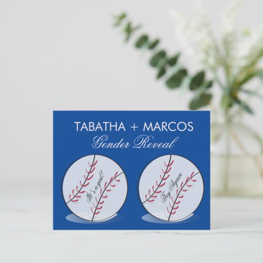 Baseball Gender onthullen de dikke kraakkaarten Aankondigingskaart (Staand voorkant)