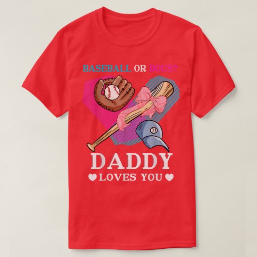 Baseball Gender onthullen TeamBaseball of Boog Dad T-shirt (Design voorkant)
