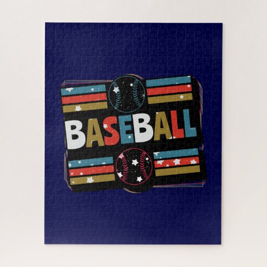 Baseball Geometrische Abstracte Kunst Legpuzzel (Verticaal)