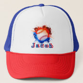 Baseball-gepersonaliseerde kind trucker pet (Voorkant)