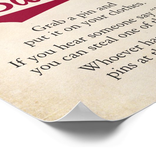 Baseball Gevoelig Baby shower Zeg geen Baby Poster (Hoek)