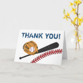 Baseball Gevouwen Dank u kaart (Gele Bloem)