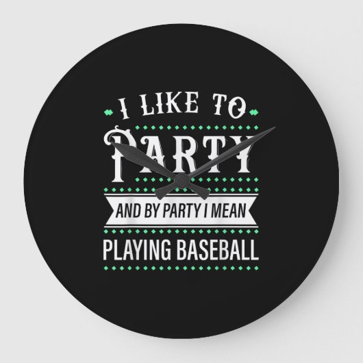 Baseball Gift for Baseball Team Player Funny Grote Klok (Voorkant)