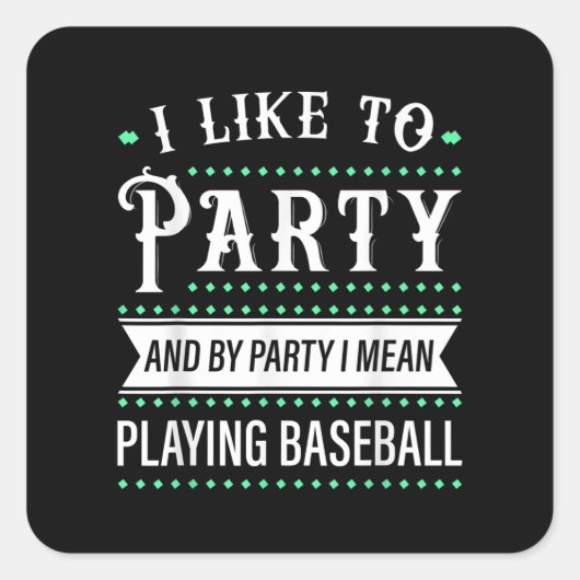 Baseball Gift for Baseball Team Player Funny Vierkante Sticker (Voorkant)