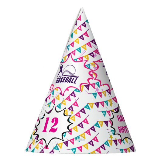 Baseball Girl Player Birthday Feesthoedjes (Links)