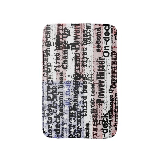 Baseball Glory | Amerikaanse vlagwoorden met gekle Badmat (Voorkant Verticaal)