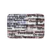 Baseball Glory | Amerikaanse vlagwoorden met gekle Badmat (Voorkant)