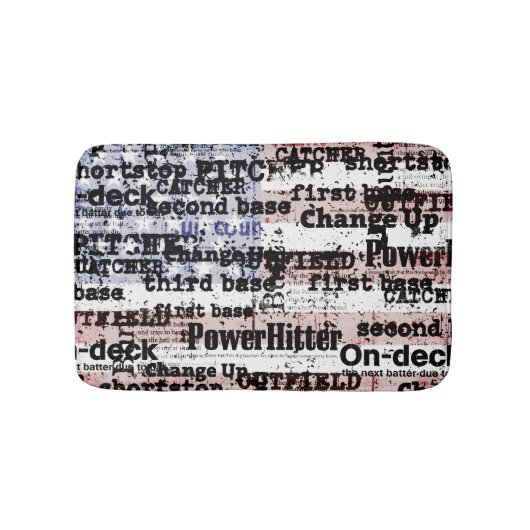 Baseball Glory | Amerikaanse vlagwoorden met gekle Badmat (Voorkant)