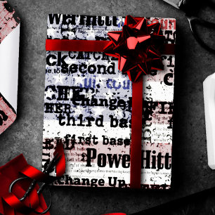 Baseball Glory   Amerikaanse vlagwoorden met gekle Cadeaupapier