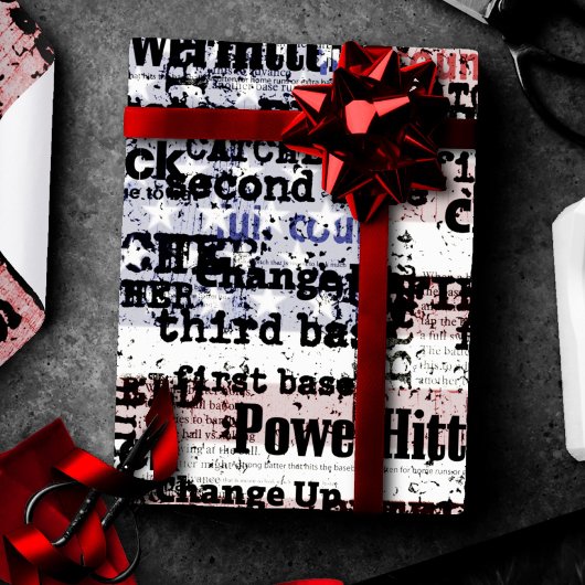 Baseball Glory | Amerikaanse vlagwoorden met gekle Cadeaupapier