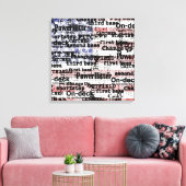 Baseball Glory | Amerikaanse vlagwoorden met gekle Canvas Afdruk (Insitu (Woonkamer))