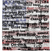 Baseball Glory | Amerikaanse vlagwoorden met gekle Douchegordijn (Voorkant)