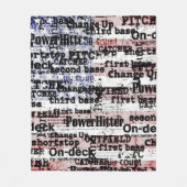 Baseball Glory | Amerikaanse vlagwoorden met gekle Fleece Deken (Voorkant)