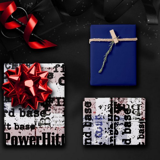 Baseball Glory | Amerikaanse vlagwoorden met gekle Inpakpapier Vel