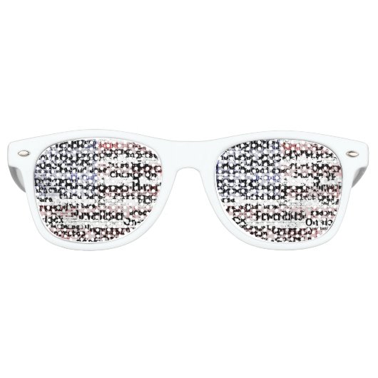 Baseball Glory | Amerikaanse vlagwoorden met gekle Retro Zonnebril (Voorkant)