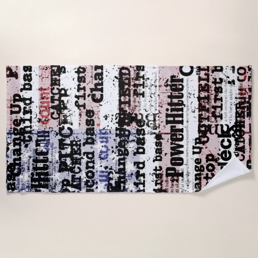 Baseball Glory | Amerikaanse vlagwoorden met gekle Strandlaken (Voorkant)