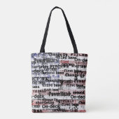 Baseball Glory | Amerikaanse vlagwoorden met gekle Tote Bag (Achterkant)