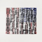 Baseball Glory | Amerikaanse vlagwoorden met gekle Wandkleed (Voorkant (horizontaal))