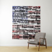 Baseball Glory | Amerikaanse vlagwoorden met gekle Wandkleed (In situ)