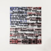 Baseball Glory | Amerikaanse vlagwoorden met gekle Wandkleed (Voorkant)