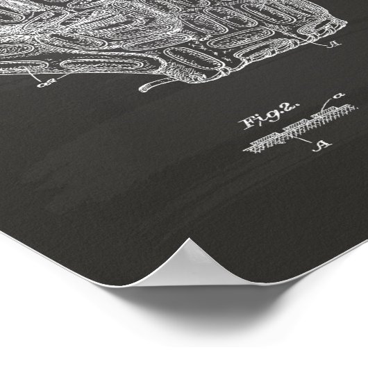 Baseball Glove 1924 Patent Art - Chalkboard Poster (Hoek)