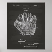 Baseball Glove 1924 Patent Art - Chalkboard Poster (Voorkant)