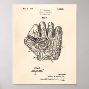 Baseball Glove 1924 Patent Art - Old Peper Poster