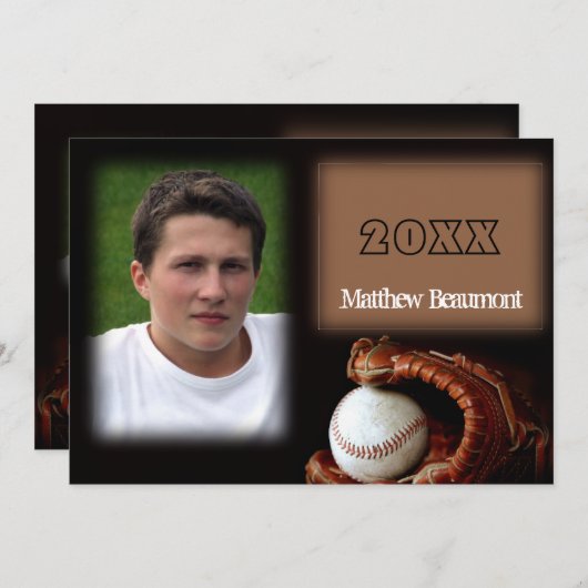 Baseball & Glove Afstuderen aangekondigd Kaart (Voorkant / Achterkant)