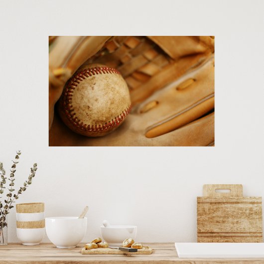 Baseball Glove and Ball Poster (Keuken)