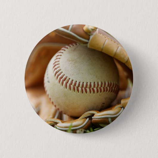 Baseball Glove and Ball Ronde Button 5,7 Cm (Voorkant)