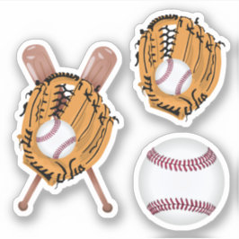 Baseball Glove and Baseball Sticker